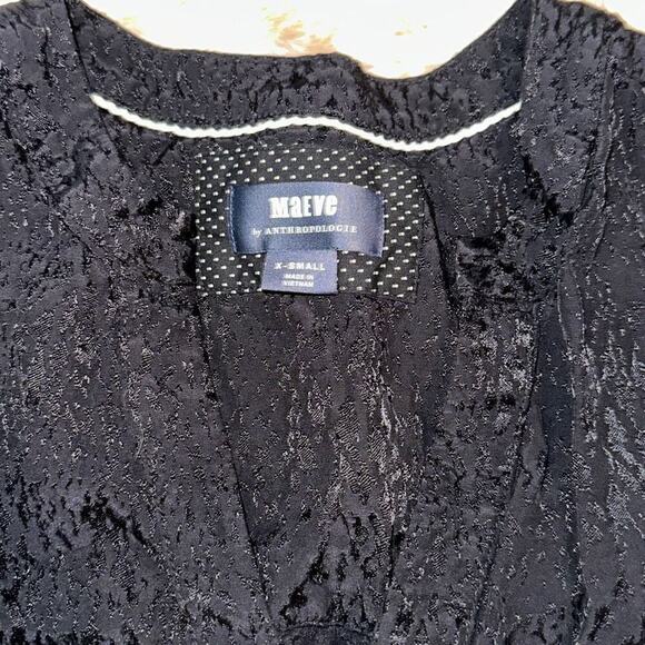 Maeve by Anthropologie Tiered Black Mini Dress | Sz XS - Picture 3 of 8